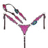 hot pink glitter Western set featuring Argentina cow leather, rhinestone conchos, silver studs and alligator design.