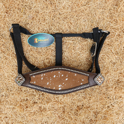 MOUSM Western Headstall and Breast Collar Tack Set for Horse – Argentina Cow Leather Western Bridles and Headstalls Decorated with Dark Tan-Silver Metallic Acid Wash Cowhide Finish