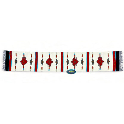 MOUSM Handwoven Cotton Table Runner with Traditional Geometric Square-Cut Design – Home Décor Accent for Coffee Tables &amp; Dining Tables, Fringed Edges on Both Ends