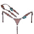 Western horse tack set made from Argentina cow leather with an alligator design, rhinestone conchos, silver studs and vintage hardware.