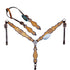 Orange glitter Western horse tack crafted from Genuine Argentina Cow Leather with rhinestone conchos, silver studs and classic Western hardware.