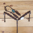 Western leather headstall and breast collar set in plain brown leather