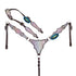 Bring vibrant Western style to your horse tack with this handcrafted headstall and breast collar set featuring a multicolor rainbow glitter alligator design
