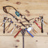 Red, Royal Blue & White Hand-Painted Engraved Rings