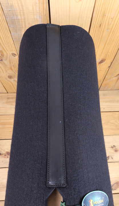 MOUSM Western Saddle Pad - 5 Star Saddle Pad with Full Skirt with Cutout Feather Trim and Leather Reinforced Spine Decorated with Cutout Star with Silver Glitter Inlay on Real Cow Hide Leather, Comfortable Saddle Pads