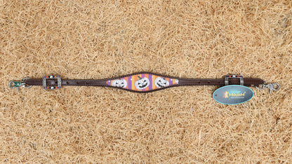 halloween theme wither strap with pumpkin and striped design