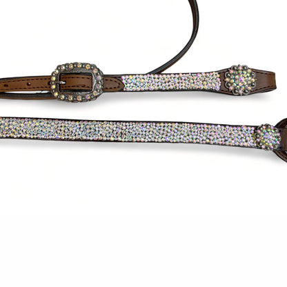 Western Silver Rhinestone Headstall and Breast Collar Set for Horse