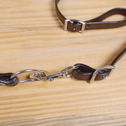 MOUSM Genuine Cow Hide Leather Tie Down Noseband with Leather Strap for Horse - Decorated with Red Metallic Acid Wash Natural Hair On Cowhide and Rhinestone Conchos, 1 Meter Strap Length and 6/8&quot; Inches width