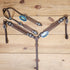 MOUSM Western headstall and breast collar set with border carving and turquoise conchos