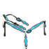 Turquoise Silver Metallic Acid Wash Cowhide