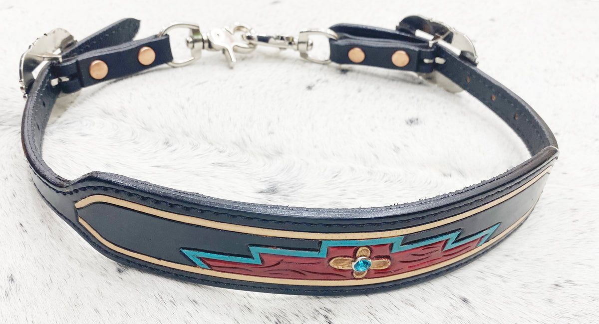 Hand Tooled Carving Complete Headstall Tack Set