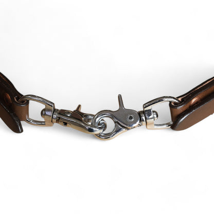 MOUSM Western Wither Strap - Stylish Horse Tack Accessory Decorated with White Metallic Acid Wash Cowhide, Surrounded by Silver Studs, Shining Rhinestone Conchos