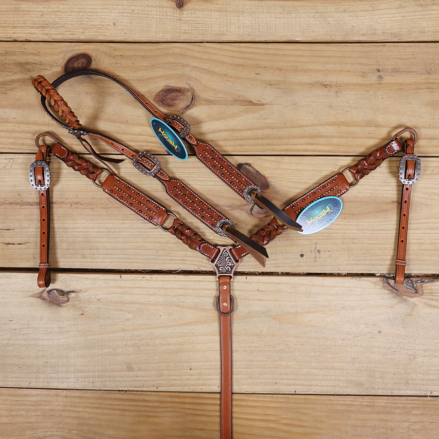 Western Headstall and Breast Collar Set for a Horse, Headstall With Western Headstall and Breast Collar Set for a Horse, Headstall With