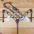 headstall and breast collar with big ring and turquoise leather flower concho and silver leather inlay
