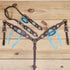 western headstall set one ear design with tooling and golden buck stitching 