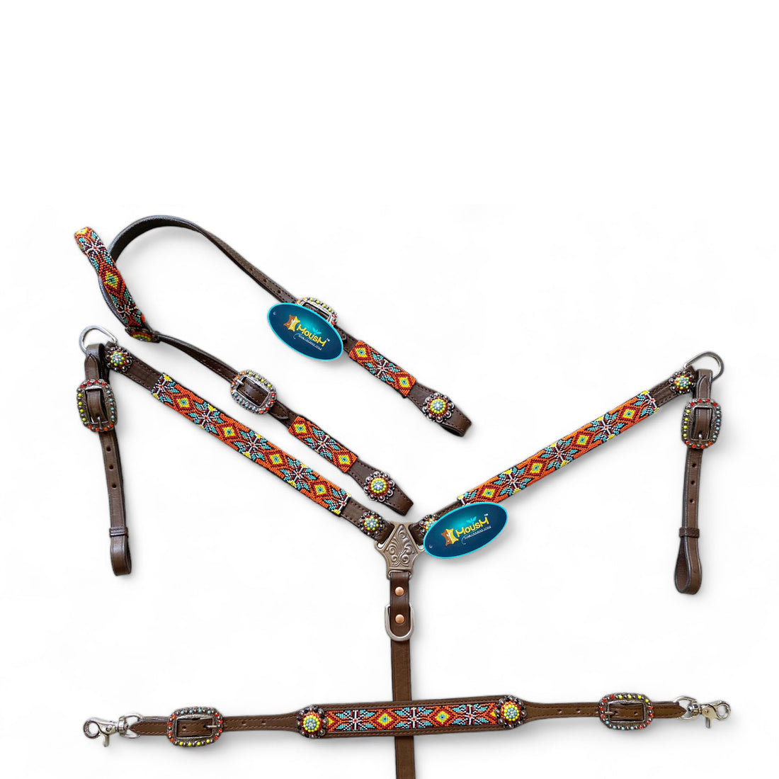 e Geometric Vibrant Color Hand Beaded
