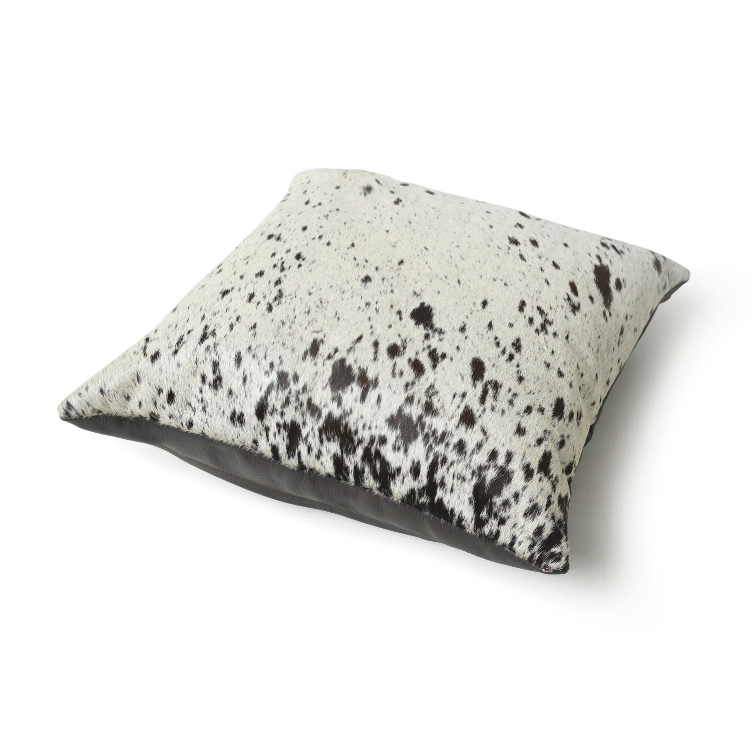 MOUSM Cowhide Pillow Cover 18x18 Inches with Black Spots, 100% real Leather Cushion Cover, Decorative Pillow Cover, Home Decor for your room