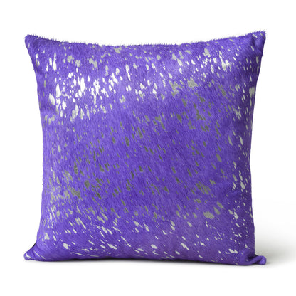 Mousm Leather Pillow Cover, Cowhide with metallic spot Decorative Cushion Cover, Couch Cushion Case, Designer Handcrafted Cushion Throw &quot;