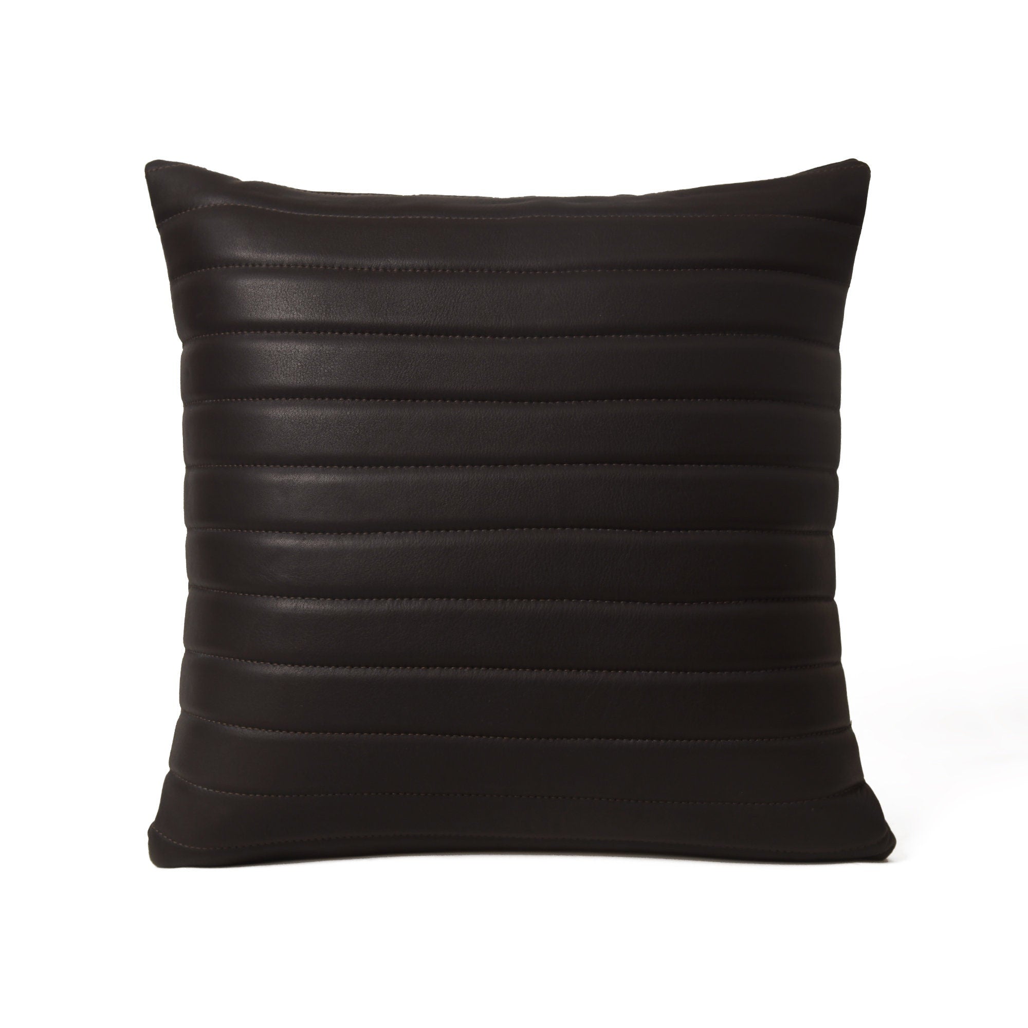 MOUSM Leather Pillow Cover 18 x 18, Leather Cushion Cover, Solid Cushion Cover, Brown Pillow Case, Home Decor, Decorative Cushion Throw
