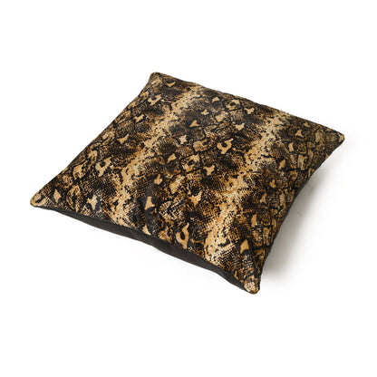 Mousm Genuine Leather Cushion Cover, Python Snake Print Hair On Leather, Square Pillow Cover, Sofa Cushion Cover, Decorative Cushion Cover.