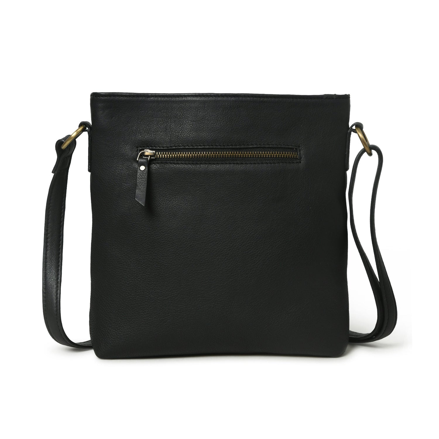 MOUSM Genuine Leather Ladies Shoulder Bag - Decorated with Large Inverted Triangle Hair-On Cow Hide Patch Leather Bags with Long Black Leather Fringe, High-Quality Zipper Closure with Adjustable Strap