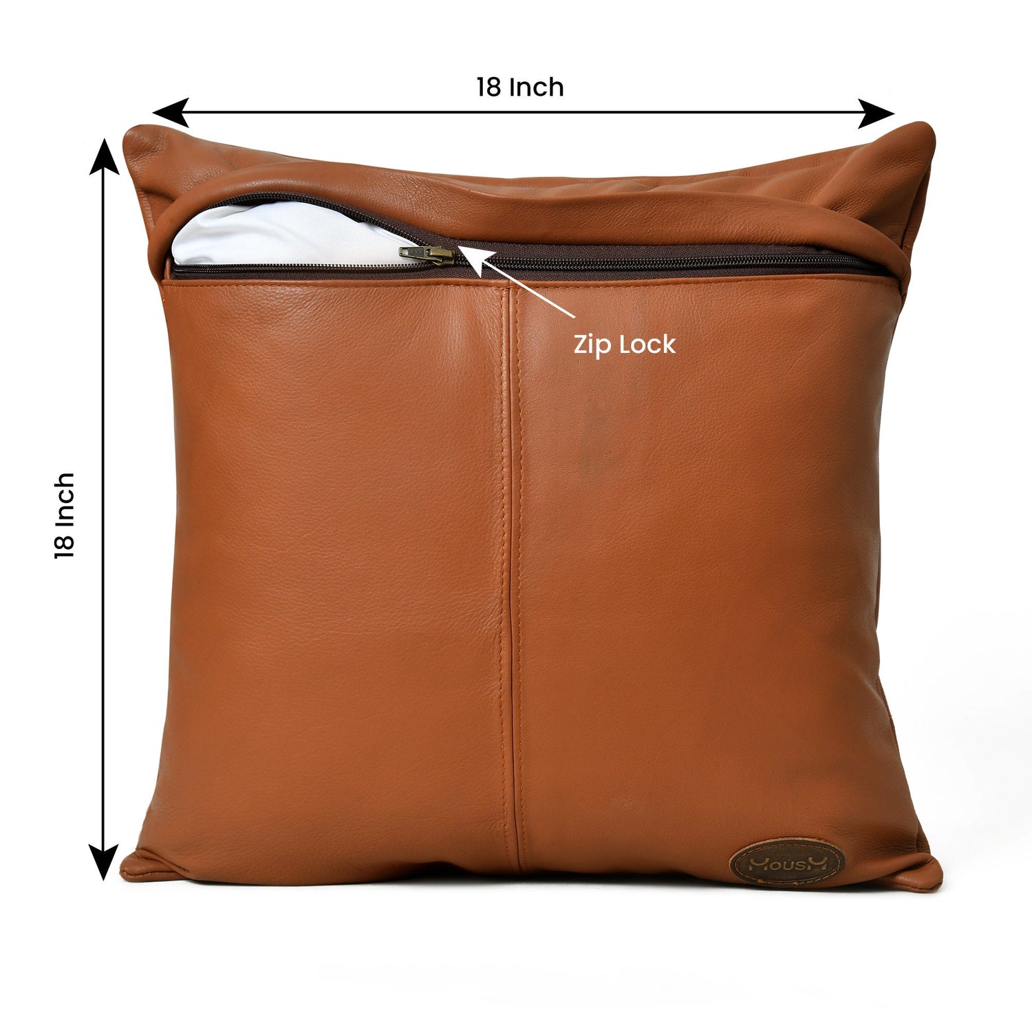 MOUSM Leather Pillow Cover 18 x 18, Leather Cushion Cover, Solid Cushion Cover, Brown Pillow Case, Home Decor, Decorative Cushion Throw