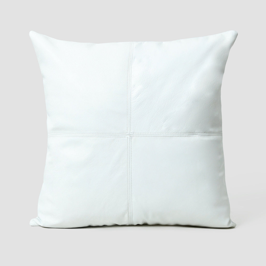 MOUSM Real Cowhide Leather Cushion Cover – 18x18 Inch Square Pattern Designer Pillow Cover – Decorative Throw Pillow Cover for Sofa, Couch, Living Room &amp; Bedroom (White / Black / Tan / Dark Brown)