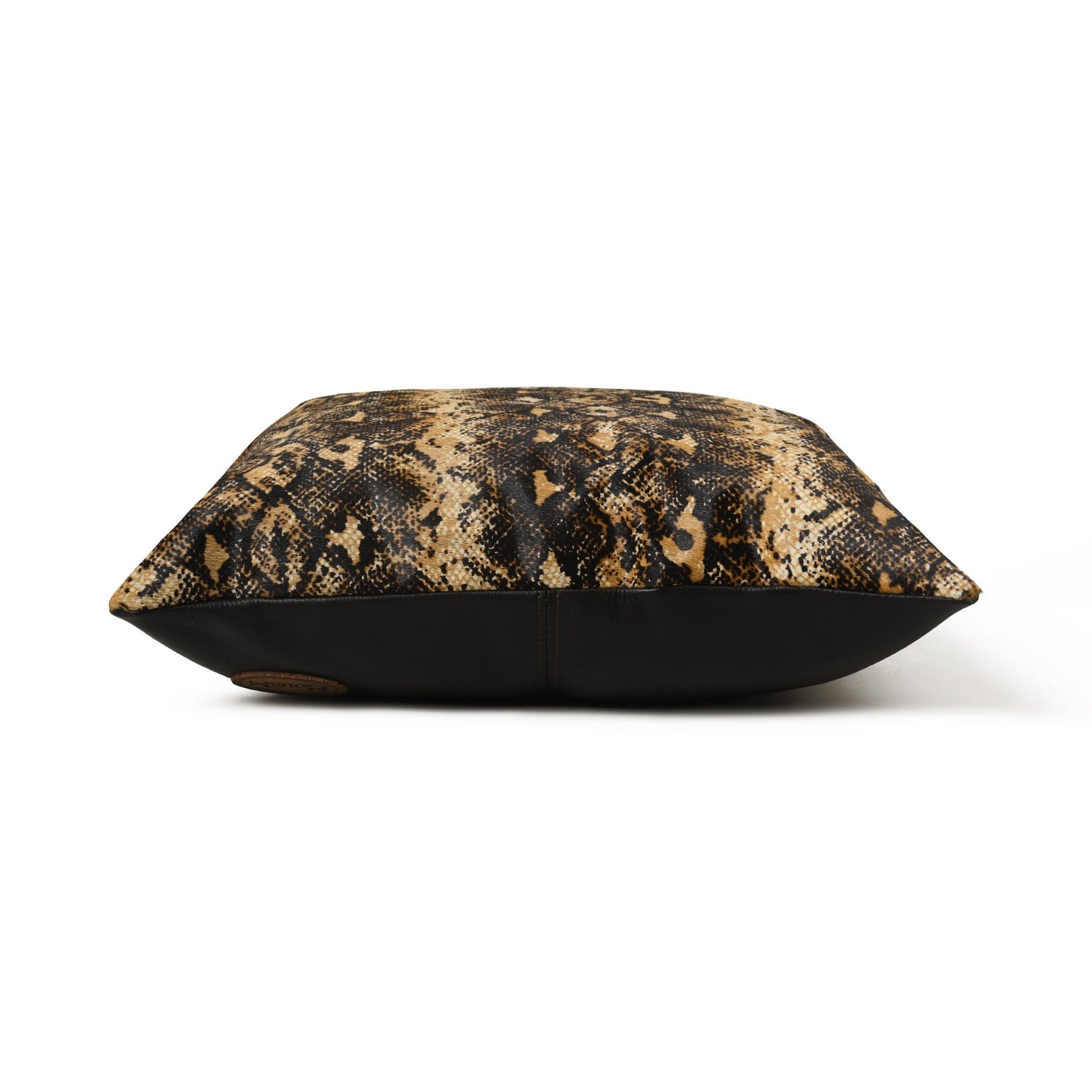 Mousm Genuine Leather Cushion Cover, Python Snake Print Hair On Leather, Square Pillow Cover, Sofa Cushion Cover, Decorative Cushion Cover.