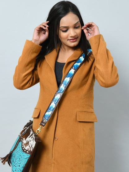 Mousm Crossbody purse strap - Party day purse strap - guitar strap - bag strap - Leather Bag Strap - Cow Leather Strap for Bag