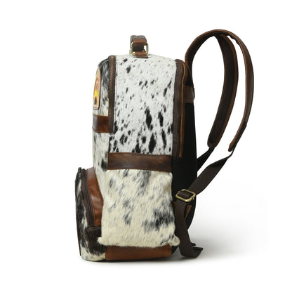 MOUSM Cowhide Leather Backpack, Leather Bags Shoulder Backpacks, School bags, Travel Bags, Cow Print Bags, Hand Tooled Leather Bag