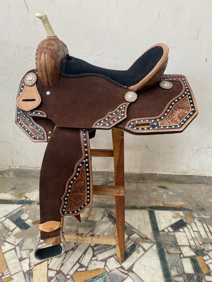 Western Horse Saddle, Western Barrel Saddle, Handmade Leather Saddle, Horse Riding Saddle, Western Saddle, Pleasure Trail Horse Saddle MOUSM