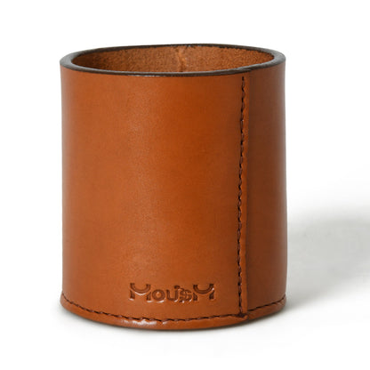 MOUSM Leather Pen Holder Cup/Pot - Stationary - Desk Organizer - Employee Gift - Bathroom Organizer - Leather Pencil Pot
