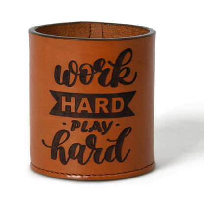 MOUSM Leather Pen Holder Cup/Pot - Stationary - Desk Organizer - Employee Gift - Bathroom Organizer - Leather Pencil Pot
