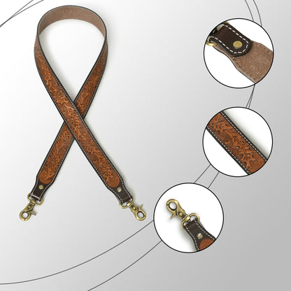 Mousm Leather Crossbody Strap, Adjustable Strap, Replacement Strap, Shoulder Strap Canvas Purse Strap, Detachable Bag Strap, Cow Leather