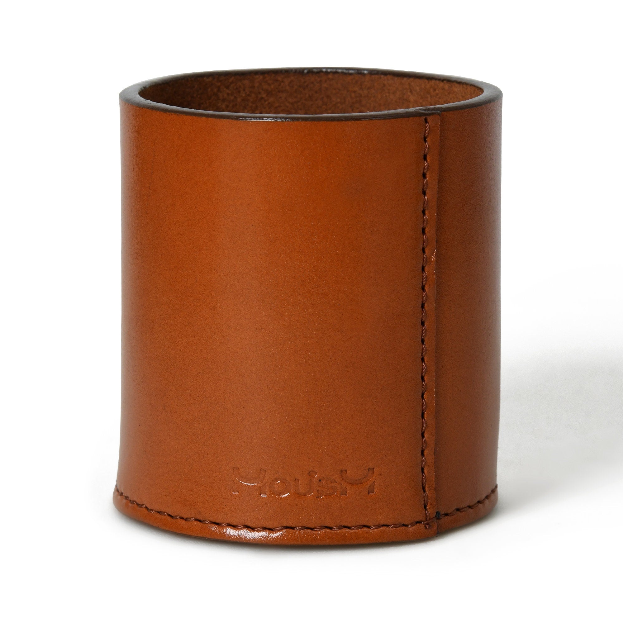MOUSM Love You Mom Engraved Leather Handmade Pen/Pencil Holder
