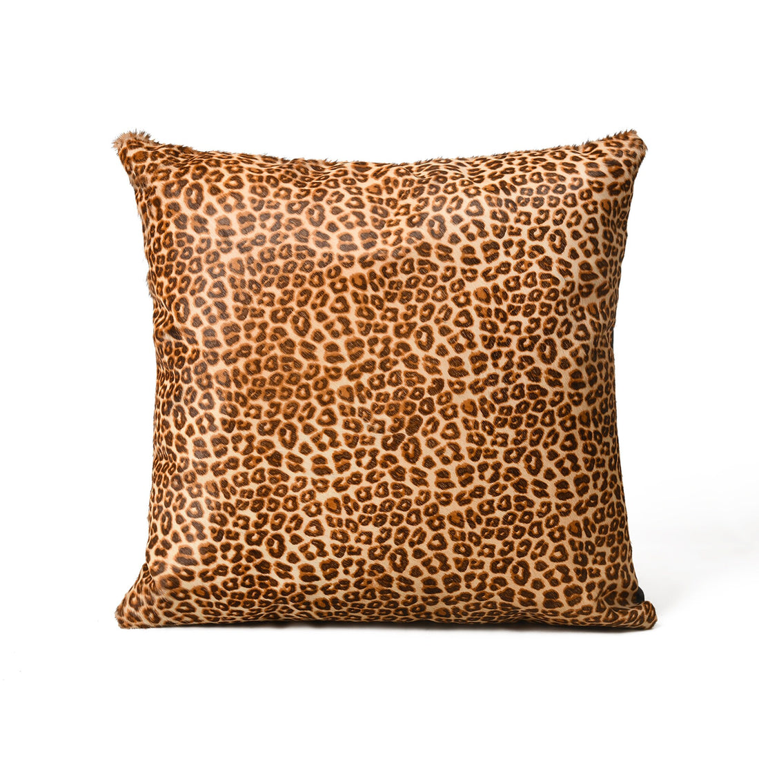 MOUSM Real Cowhide Leather Cushion Cover – 18x18 Inches Hair-On Pillow Cover with Leopard Print – Designer Decorative Throw Pillow Case for Sofa, Couch, Living Room &amp; Bedroom
