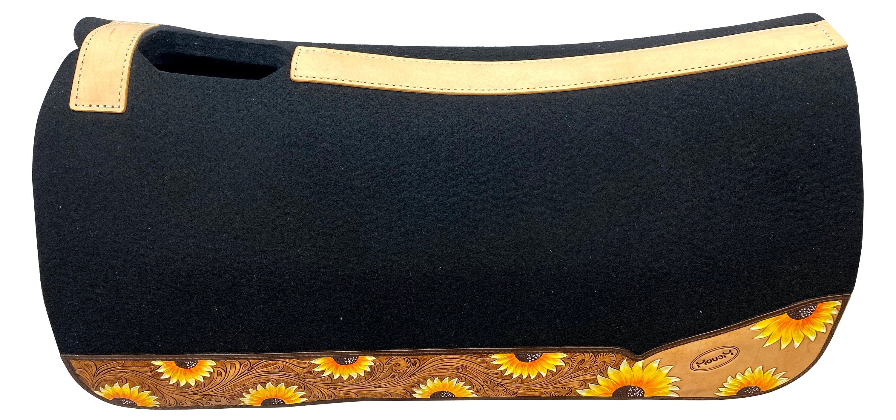 Leather Saddle Pad - Western Saddle Pad for Horse -Horse Tack - Horse Riding Pad For Western Show - Sunflower Saddle Pad MOUSM
