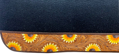 Leather Saddle Pad - Western Saddle Pad for Horse -Horse Tack - Horse Riding Pad For Western Show - Sunflower Saddle Pad MOUSM