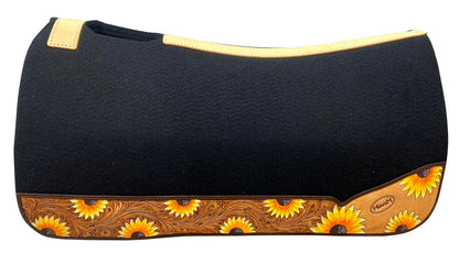 Leather Saddle Pad - Western Saddle Pad for Horse -Horse Tack - Horse Riding Pad For Western Show - Sunflower Saddle Pad MOUSM