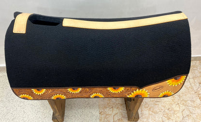 Leather Saddle Pad - Western Saddle Pad for Horse -Horse Tack - Horse Riding Pad For Western Show - Sunflower Saddle Pad MOUSM