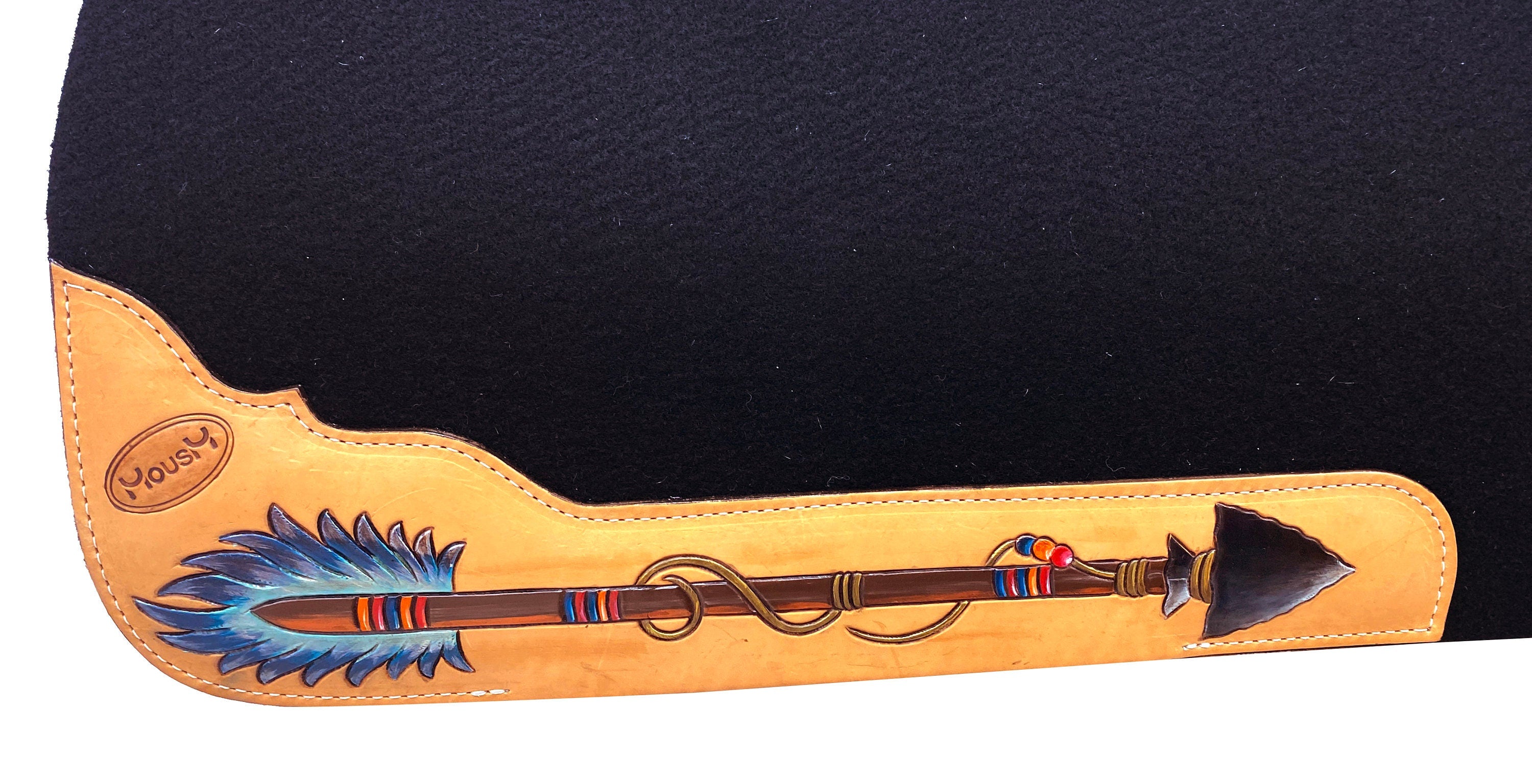 100% Leather Saddle Pad - Western Saddle Pad for Western Show - Horse Riding Saddle Pad super comfortable MOUSM