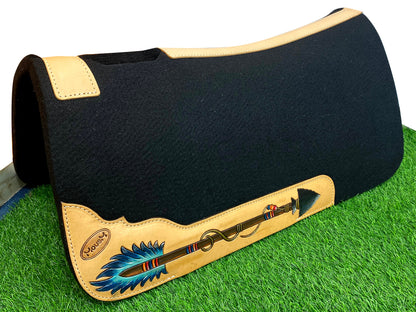100% Leather Saddle Pad - Western Saddle Pad for Western Show - Horse Riding Saddle Pad super comfortable MOUSM