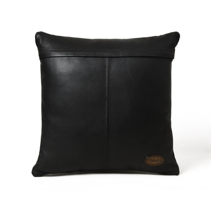 MOUSM Leather Pillow Cover, Decorative Cushion Throw for Home Decor, Solid Black Cushion Case, Couch Throw Couch Cushion Cover Square Pillow
