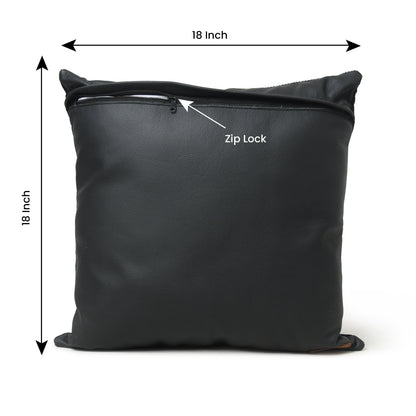 MOUSM Solid Brown Cowhide Leather Pillow Cover, Sofa Cushion Case, Throw Covers for Living Room Decorative for Couch, Square cushion cover &quot;