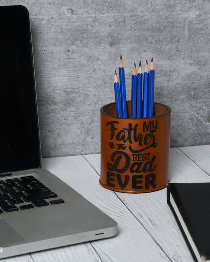 MOUSM Leather Pen Holder, Father&