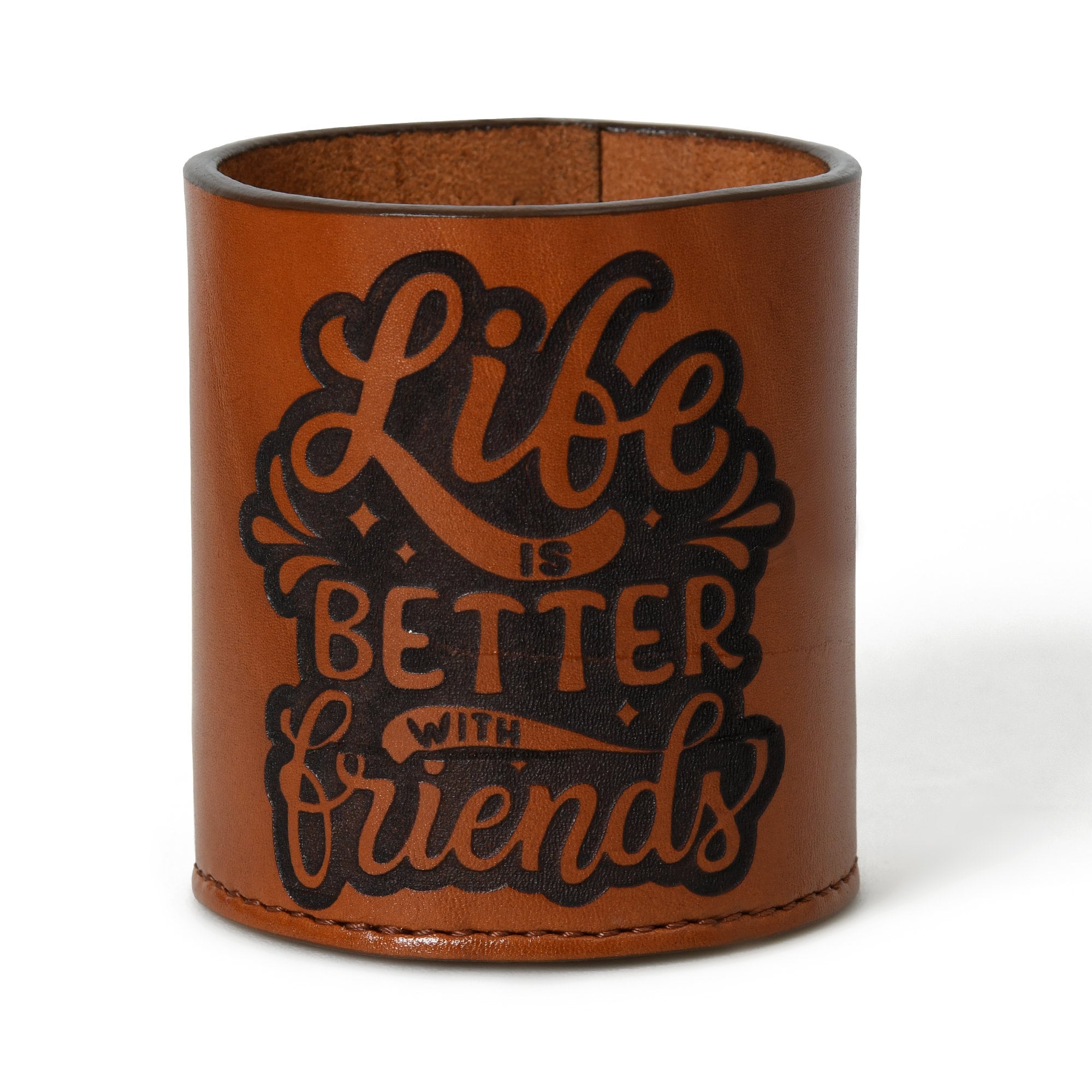 Genuine Leather Pen Holder - Friends Gift - Pen Holder - Desk Organizer - Farewell Gift - Best Friend Gift - Pen Pot - Pencil Cup