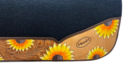 Leather Saddle Pad - Western Saddle Pad for Horse -Horse Tack - Horse Riding Pad For Western Show - Sunflower Saddle Pad MOUSM