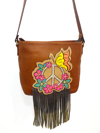 Top grain leather shoulder bag for women Mousm MOUSM