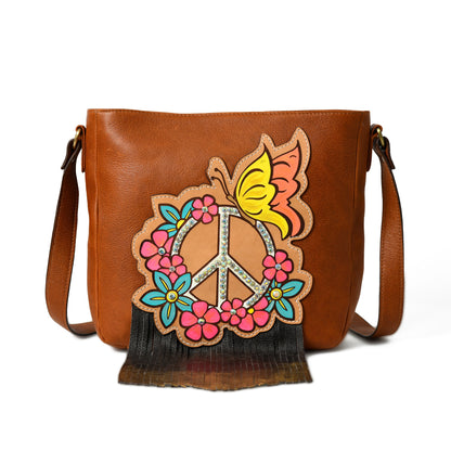 Top grain leather shoulder bag for women Mousm MOUSM