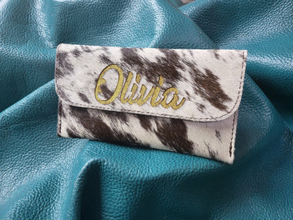 MOUSM Personalized Name Leather Clutch, Valentine&